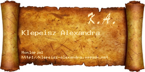Klepeisz Alexandra névjegykártya